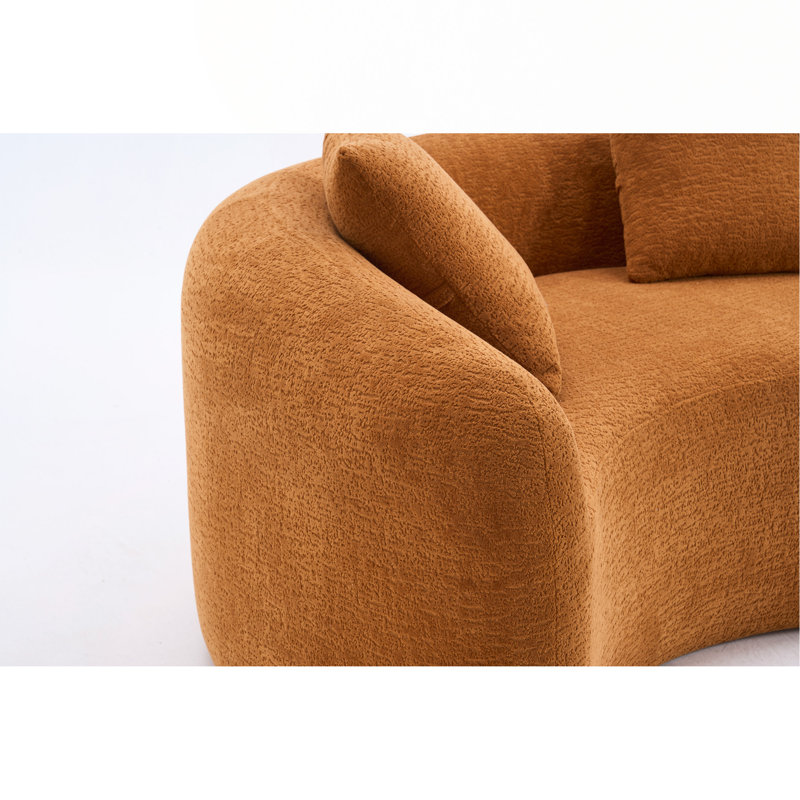 Canapé modulaire courbé en S: double profondeur, Orange