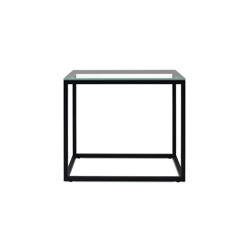 Damarious Glass Top Sled End Table