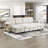 Neroni 102" Modern & Contemporary Square Arms Boucle Sectional with 2 Chaises - Boucle Sectional, Integrated Pull-Out Sleeper, Dual Hidden Storage-759244853