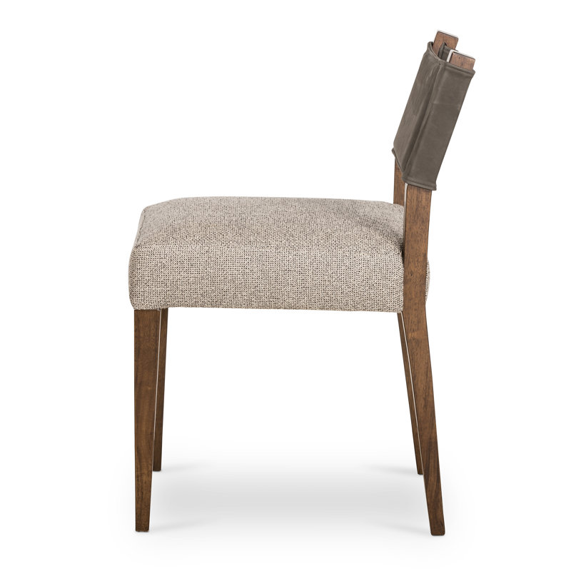 Side Chair in Charcoal, Brown, Polyester/Leather Nubuck Charcoal