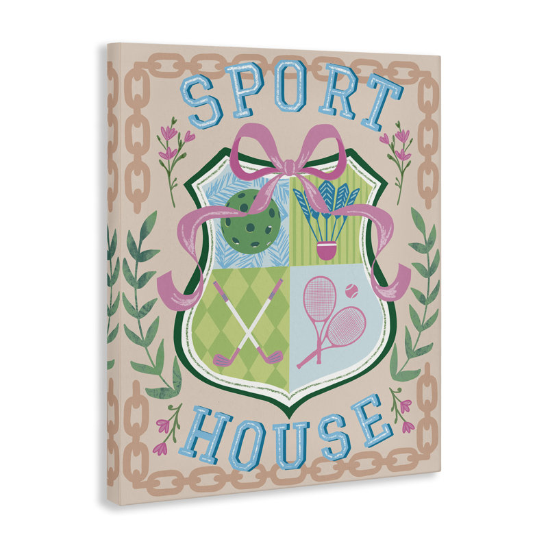  Art mural sur toile «Preppy Coast Emblem» par Jo Reid, H 20 po x l 16 po