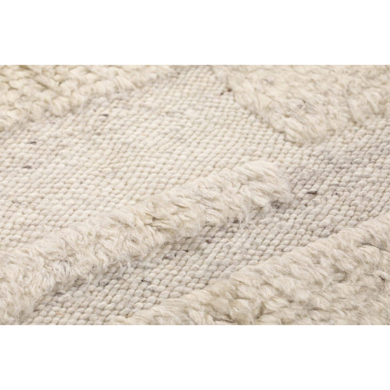 Pure Textures Hand Knotted Wool Abstract Area Rug in Neutral, Rectangle 8' x 10'