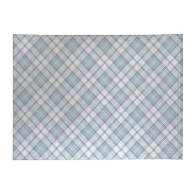 Diamond Plaid Blue Indoor Doormat