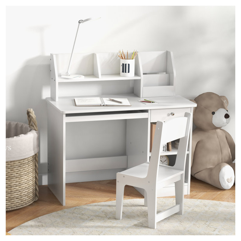 Ensemble de bureau et de chaise pour enfant avec rangement Qba