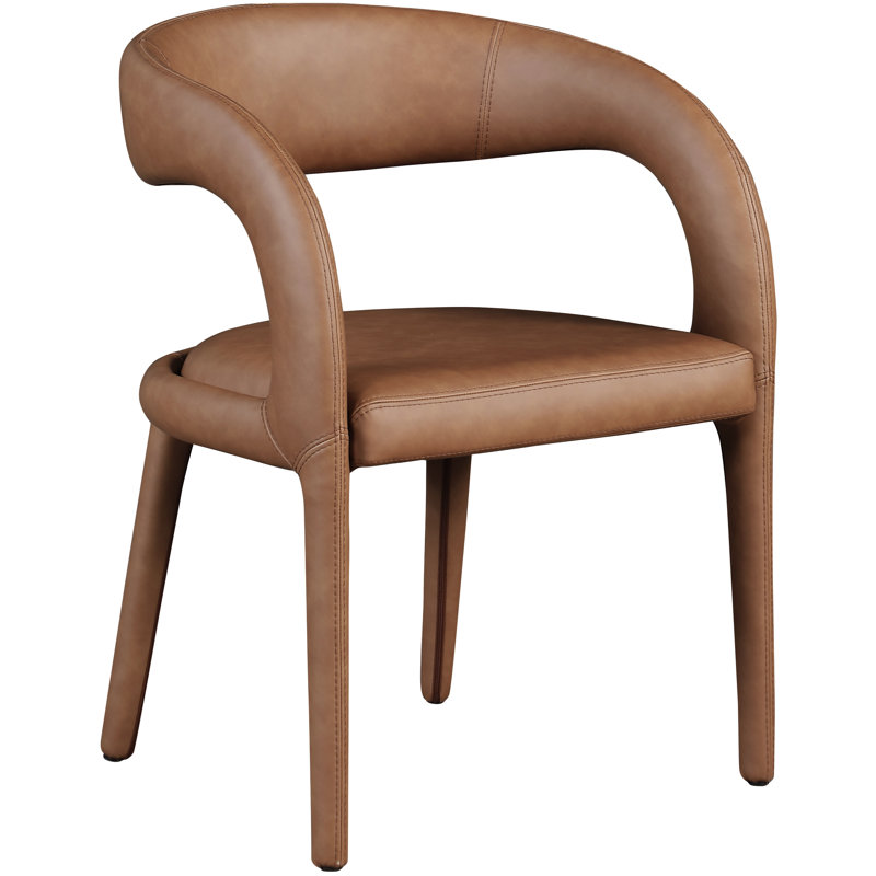 Chaise en similicuir Sylvester, Cuir brun végétalien