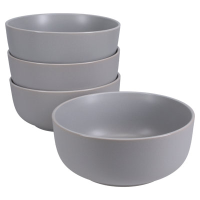 Set of 4, Tempo Cereal Bowls, 24 oz., Stone