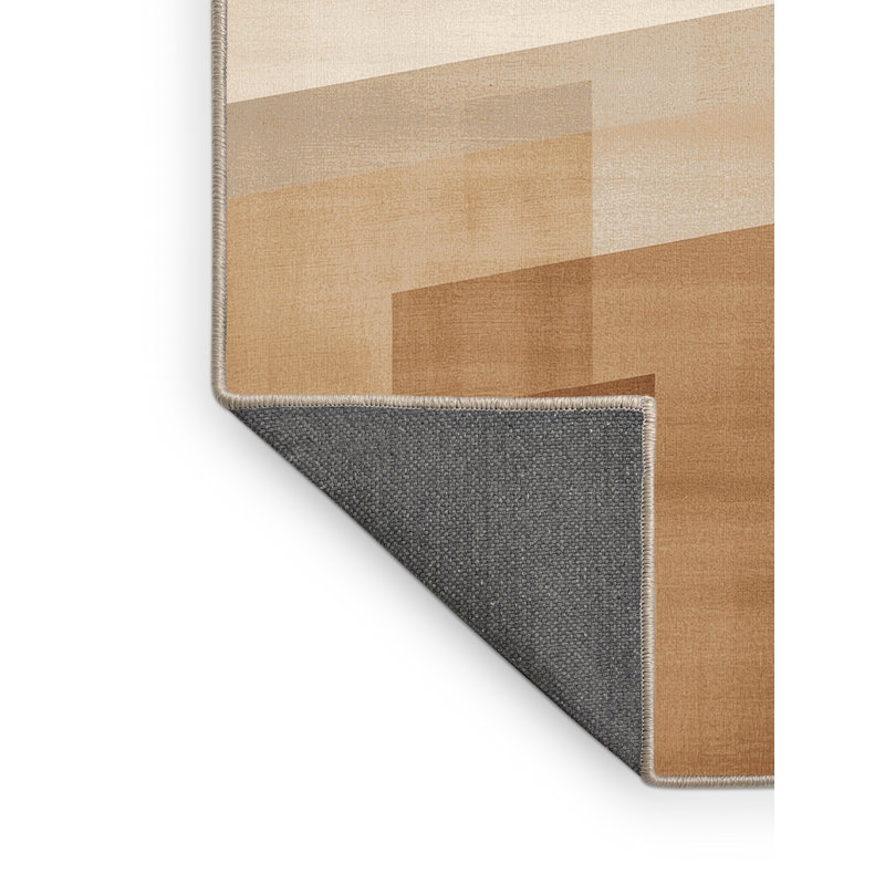 Tapis brun moelleux doux et moelleux à motif ombré moderne et chic Cozine, 5' Round