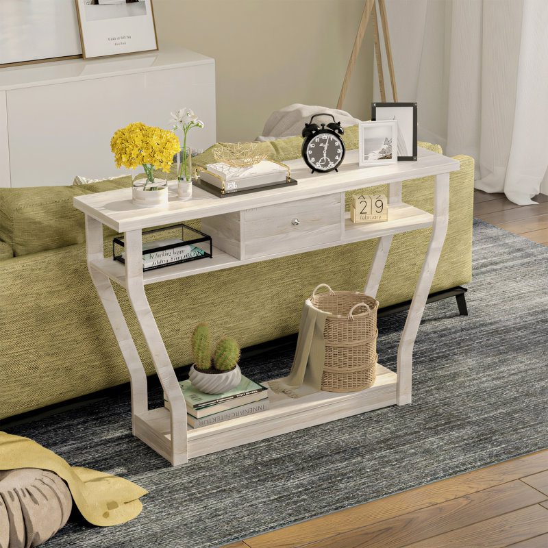 Console 47 po avec tiroir Grzedzinska, Gris