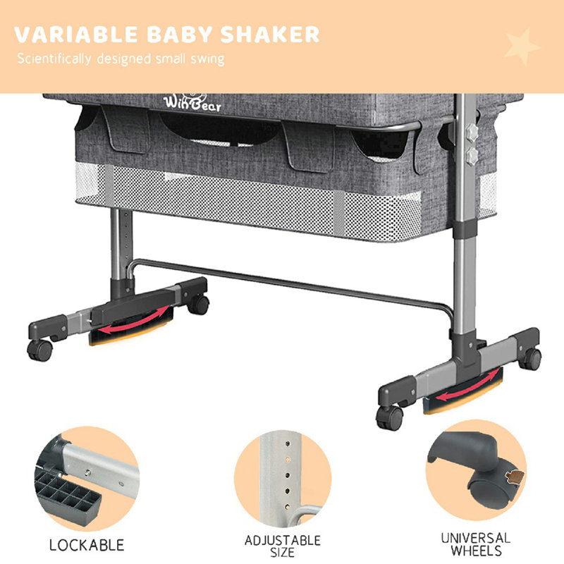 Lit de bébé pliable, Gris