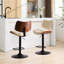 Chaises de bar pivotantes à 360 ° en cuir noir noyer et en bois cintré noyer Mid-Century pour îlot de cuisine / salle à manger / café-1564211778