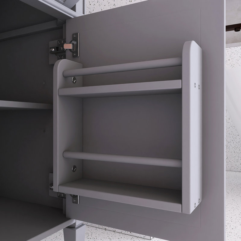 Meuble-lavabo de 30 po avec lavabo supérieur et tiroir basculant, 30", Gris