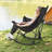 Heated Folding Rocking Camping Chair with Dual-Zone Warmth and Storage Pockets