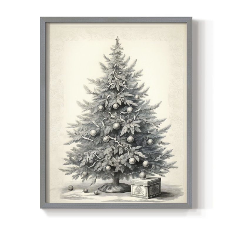 Christmas Holiday Art CDLXXXIX Framed Print - Solid Wood, H 21 po x l 17 po, Gris