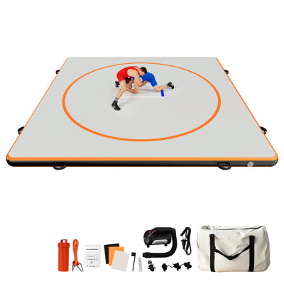 13x13 FT Inflatable Wrestling Mat 4" Thick PVC Orange+Gray