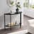 Glass Half Moon Console Table 2 Tier Narrow Entryway Table With Gold Metal Frames, Modern Couch Table Small Entry Way Tables, Easy Assembly, Clear Glass Gold Frames-568817570