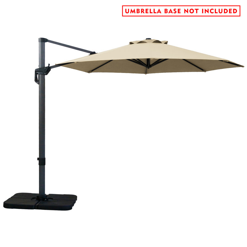 Parasol de patio en porte-à-faux octogonal 11 pi Kozyard avec rotation à 360 ° et système d'inclinaison intégré (rouge)