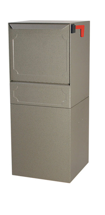 Steel Package Drop with Newspaper Compartment, Gray, Do not include