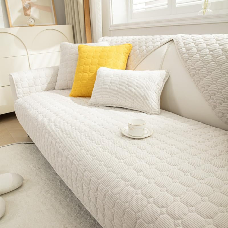 Alfina Outdoor Patio Sofa Cover, Beige/White