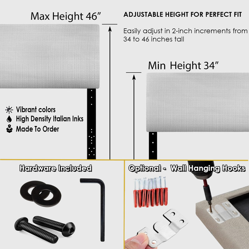 Tête de lit tapissier Khrista, Très grand