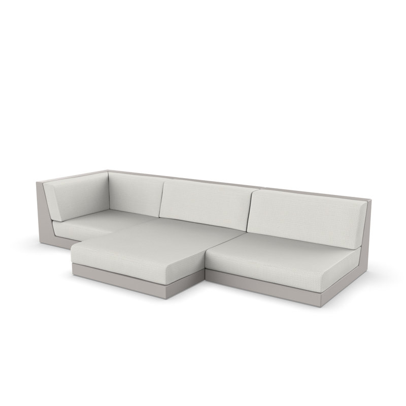 Canapé modulaire d'extérieur avec coussins 118,5 po Pixel, Blanc, Blanc