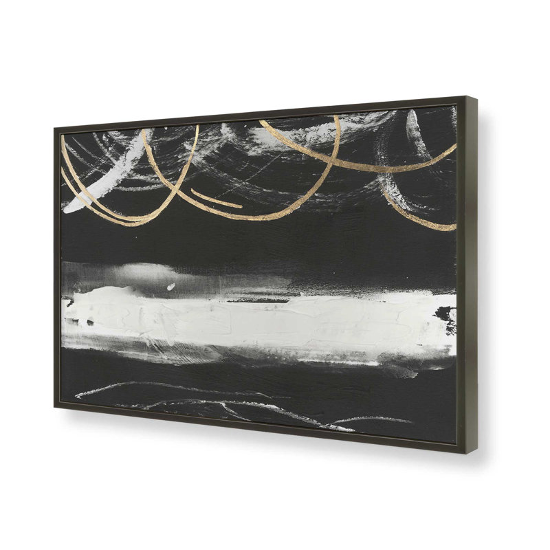 «Ripple Trace II» par Melissa Wang, reproduction d'art, H 36 po x l 48 po, Impression sur cadre ouvert sans papier mat, Noir