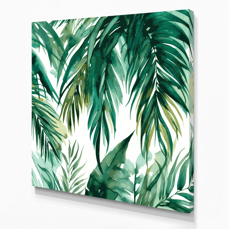 Art mural sur toile Botanical Palm Fronds, H 16 po x l 16 po