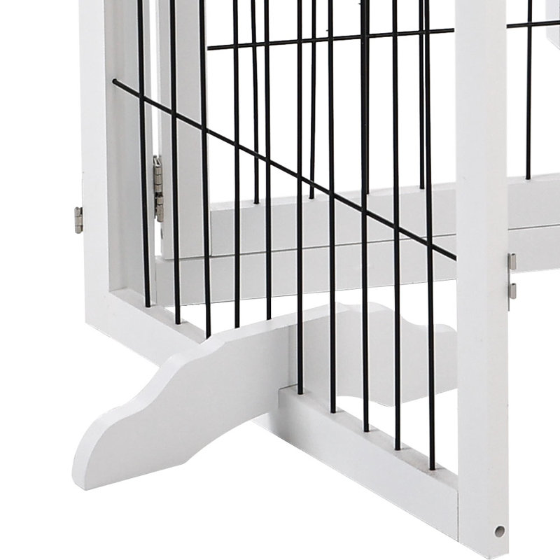 Freestanding Metal Folding Pet Gate, 280cm, White