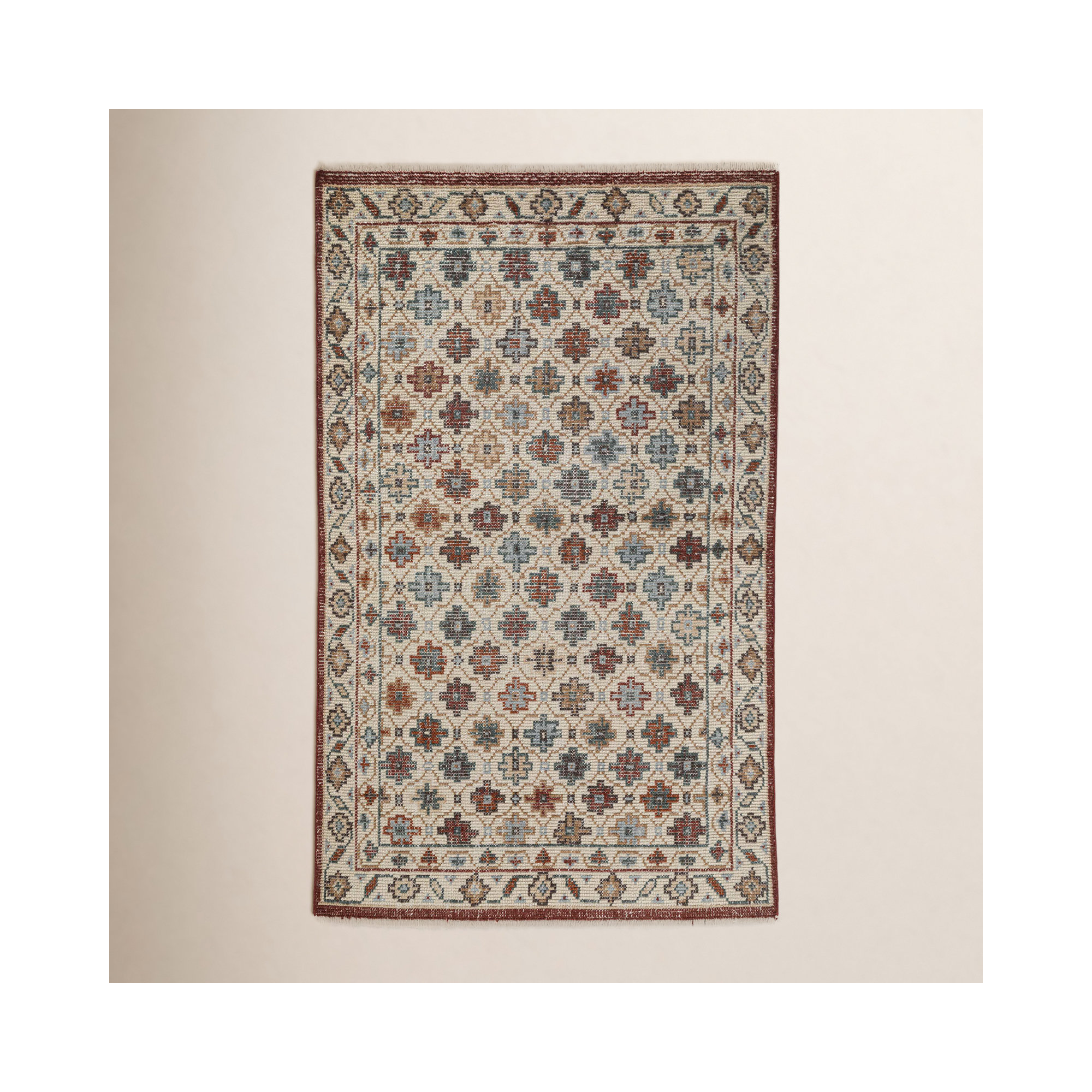 Dahlia Hand Knotted Wool Indoor Rug, Rectangle 3' x 5'