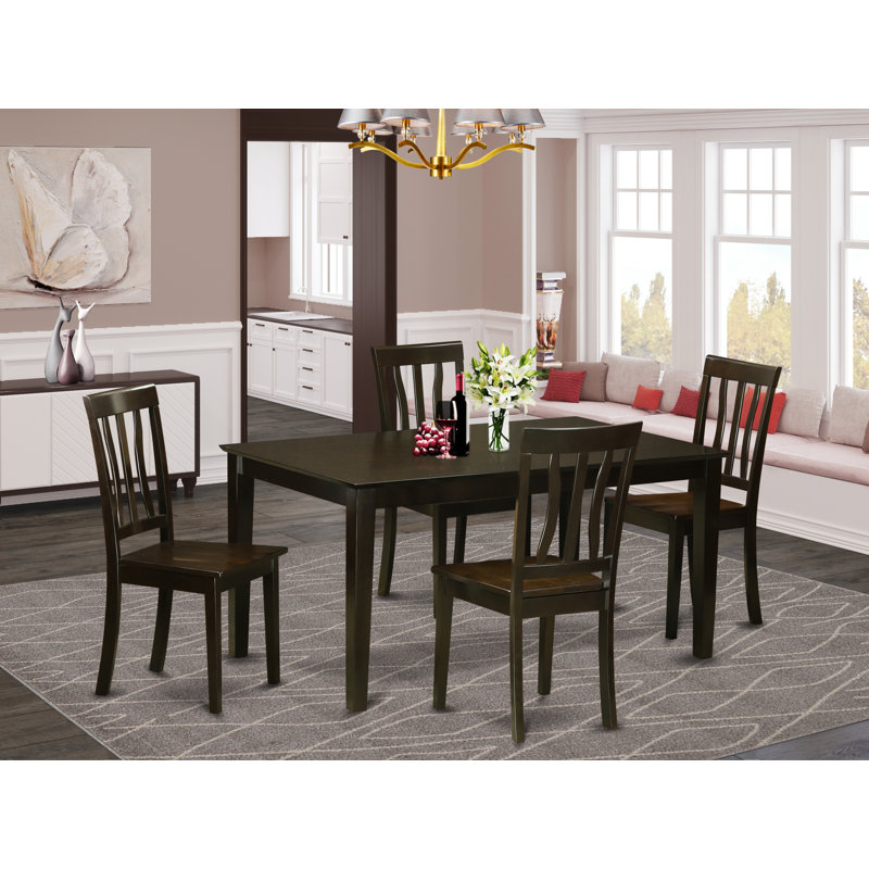 Ensemble de salle à manger 6 pièces comprenant une table de salle à manger rectangulaire et 4 chaises de cuisine en similicuir avec banc, cappuccino