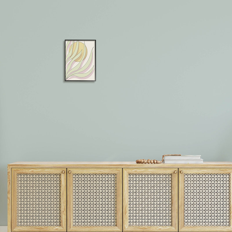 Art contemporain giclée de feuilles tropicales par Lil 'Rue, Giclée encadrée noir minuit, H 14 po x l 11 po x P 1,5 po