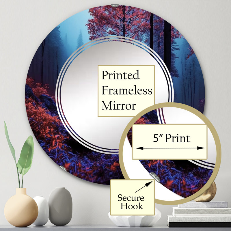 Miroir mural rond Lospalos, 24 po x 24 po