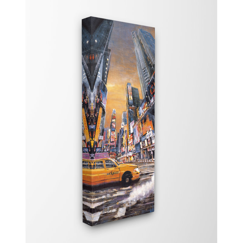« new york city times square coucher night night scene », impression, H 24 po x l 10 po x P 1,5 po, Toile tendue