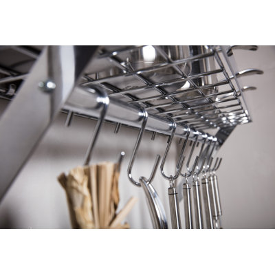 Steel S' Hooks Pot Rack