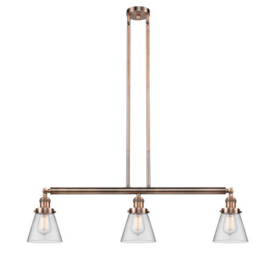 Cone 3 Light Stem Hung Island Light