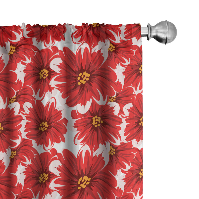 Flower Semi-Sheer Rod Pocket Sliding Panel, 28" x 84"