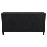 Grandos 4-door Sideboard In Transitional  Graphite Black On Reclaimed Solid Wood