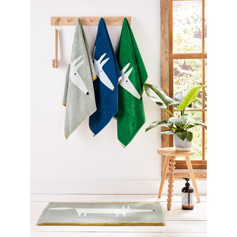 Mr Fox Midweight Bath Towel, Pebble