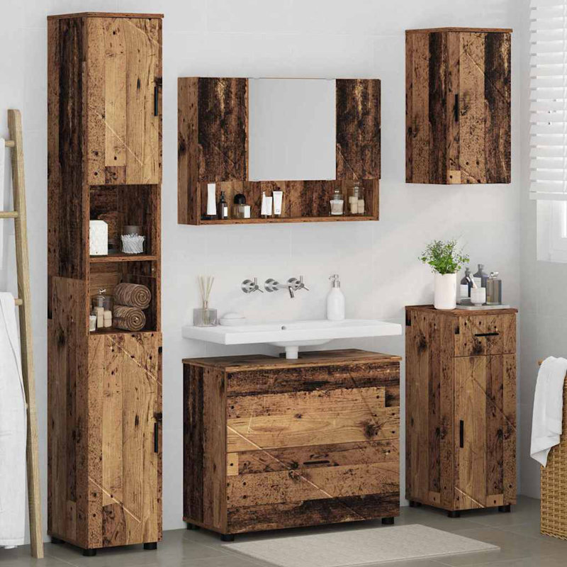 Bathroom Storage Furniture Set, Old Wood