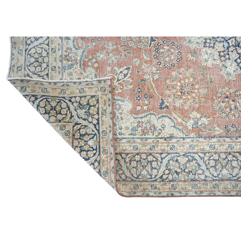 High-Quality Hand-Knotted Rose And Charcoal Area Rug