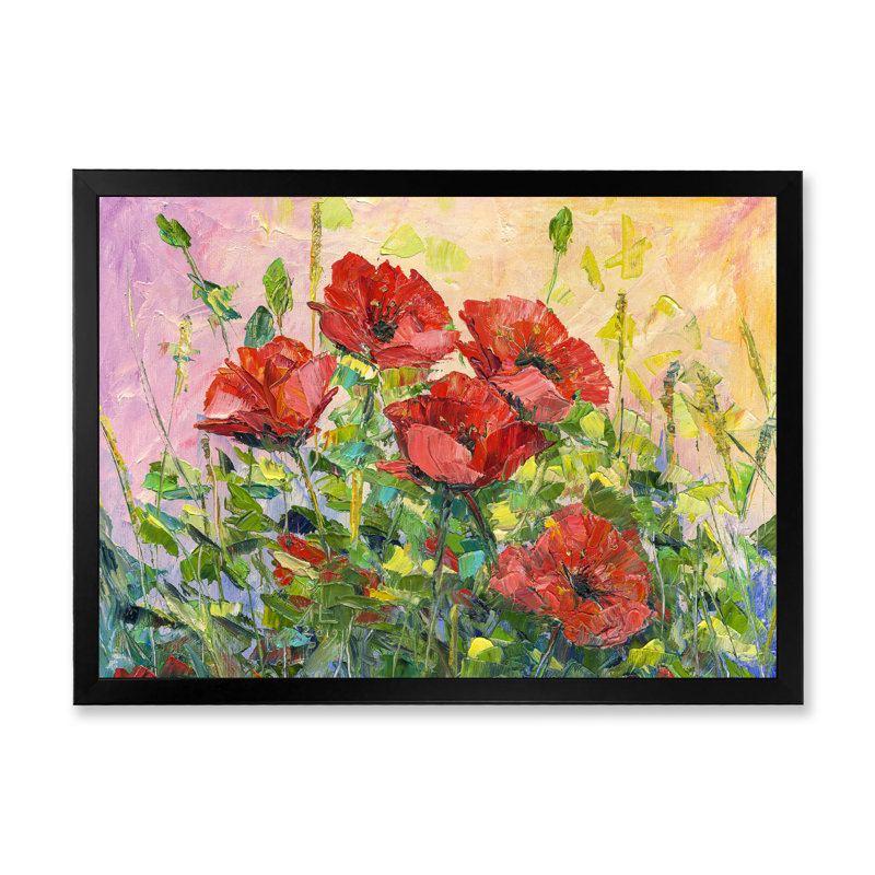 «Poppy Flower III», reproduction d'art sur toile, H 8 po x l 12 po x P 1 po, Cadre photo noir