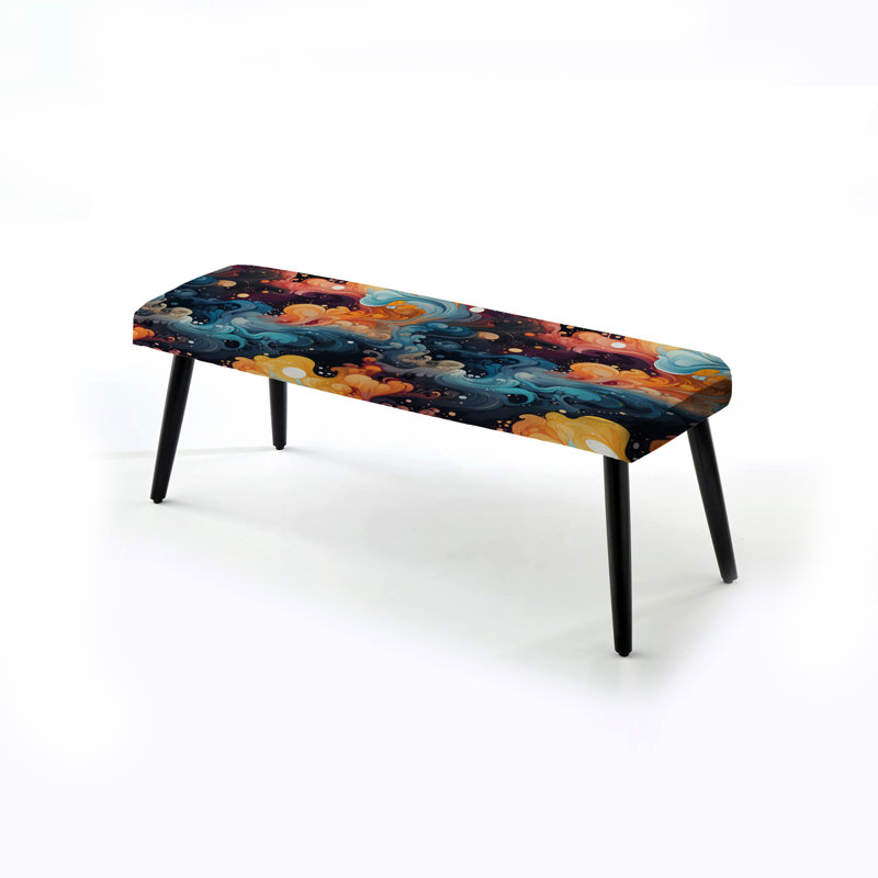 Celestial Concealment Ripple - Banc rembourré abstrait noir