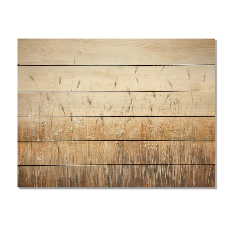 Prairies majestueuses prairies - prairies, art sur bois de pin naturel, H 10 po x l 20 po