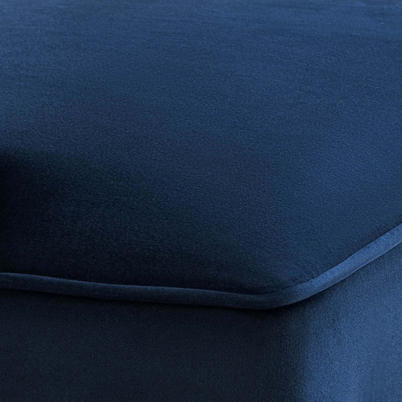 22.8" W Velvet Armchair, Navy Velvet