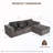 3-Seater L-Shaped Modular Sofa With Movable Footrest-1814762415