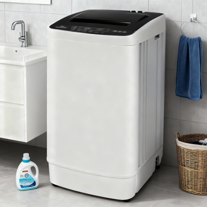 2.8 Cu.ft Portable Washer, Full Automatic Washing Machine With 4 Program 4 Water Level 3 Water Temp For Apartment, Rv, Dorms