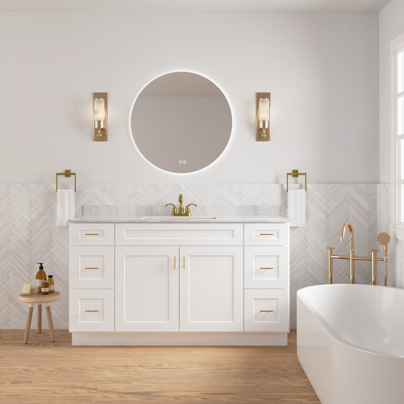 Bases-Two Drawer Stack 60" × 21" × 34.5"Camlock Easy to Assemble Vanity Cabinet