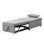 Lit pliant gris - multifonctionnel pour toutes les occasions. Gain de place et utilisateur. Sert de table à thé, de chaise longue et de lit simple. Ergonomique, stable et fiable. Velours. Limite de poids de 264 lb. 40,48 po de profondeur-1781349238