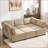 Sectional Sofa, 6-Seat Modular U/L-Shaped Couch with Reversible Chaise for Living Room | Khaki | Corduroy-2020075901