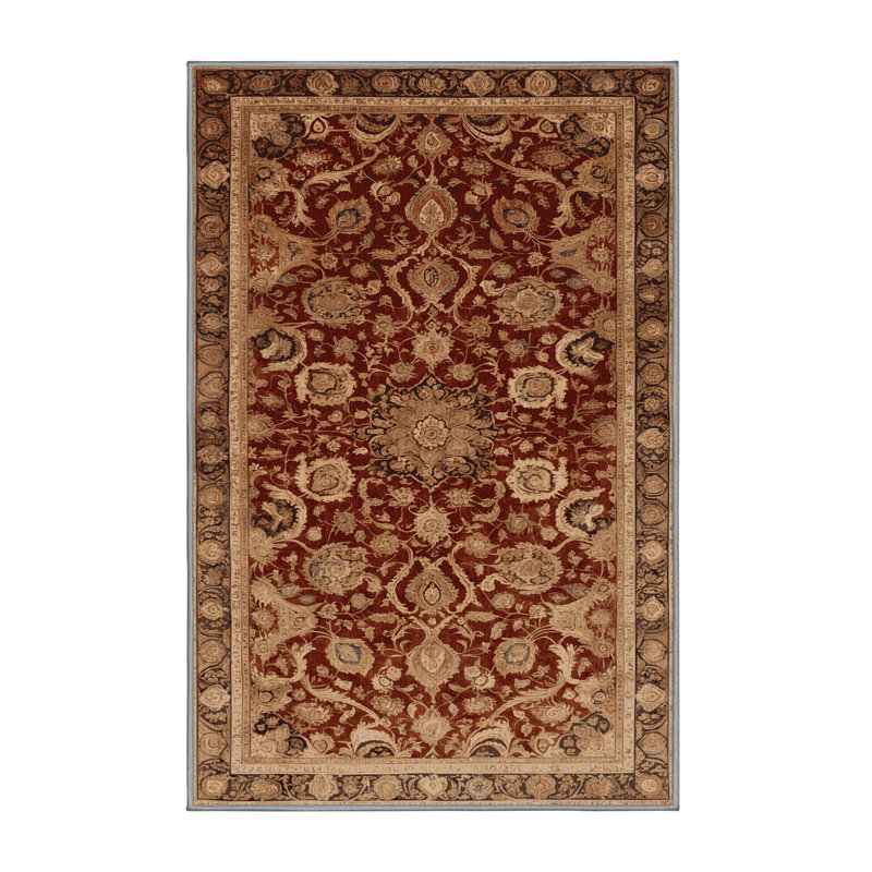 Tapis brun lavable à la machine, Rectangle 5 pi x 7 pi