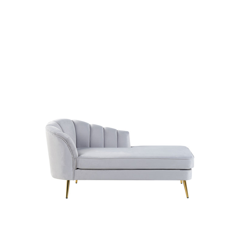 Baskerville Velvet Chaise Lounge, Grey